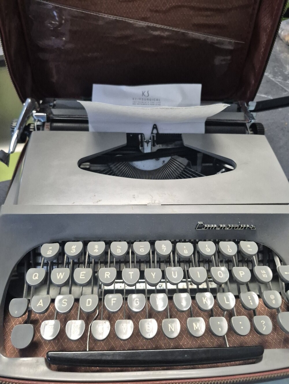Classic Manual Typewriter in Gray by Continental